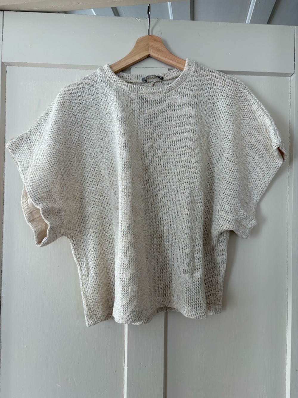 NWOT Zara short sleeve metallic sweater